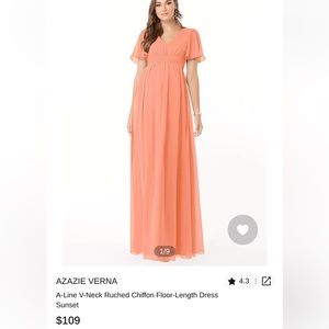 Azazie Verna maternity dress in Sunset color perfect condition